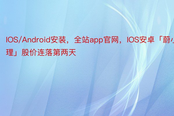 IOS/Android安装，全站app官网，IOS安卓「蔚小理」股价连落第两天