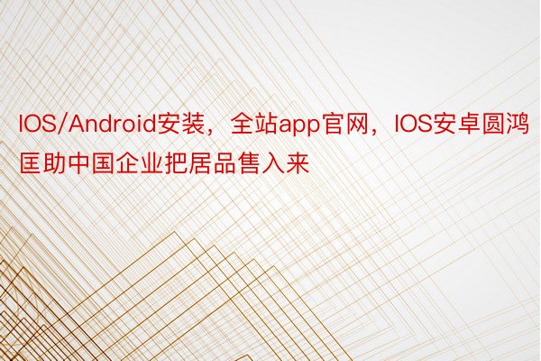 IOS/Android安装，全站app官网，IOS安卓圆鸿匡助中国企业把居品售入来
